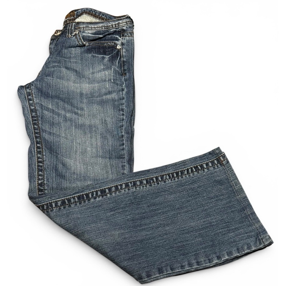Adiktd Bootcut Jeans Women's Size 8 Long Embroidered Stretch Denim Y2K